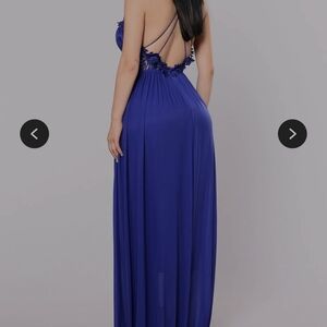 Fashion Nova Elegant Royal Blue Strappy Evening Dress